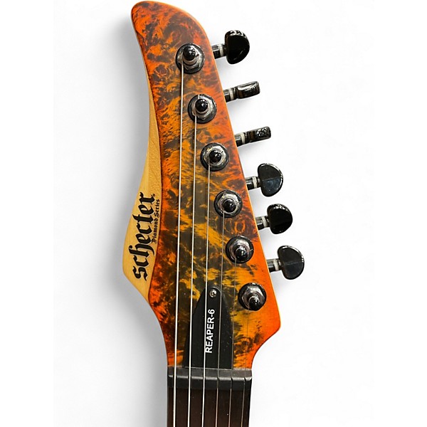 Used Schecter Guitar Research REAPER 6 INFERNO BURST Solid Body Electric Guitar