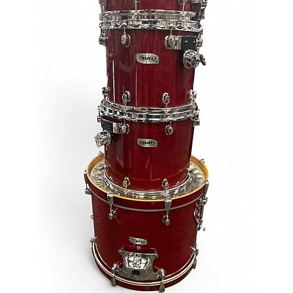 Used Mapex 6 Piece Pro M Burgundy Red Drum Kit
