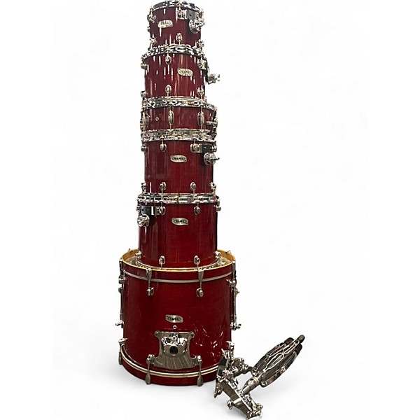 Used Mapex 6 Piece Pro M Burgundy Red Drum Kit