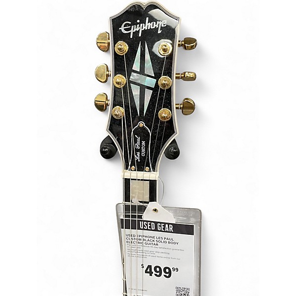 Used Epiphone Les Paul Custom Black Solid Body Electric Guitar