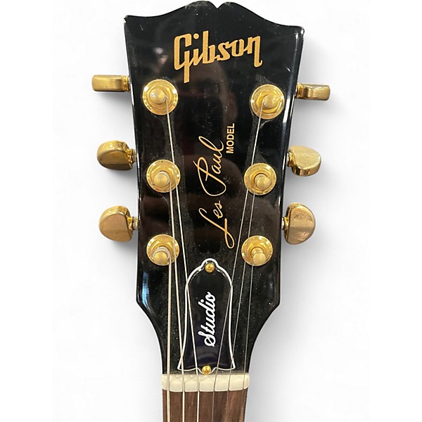 Used Gibson Les Paul Studio Black and Gold Solid Body Electric Guitar