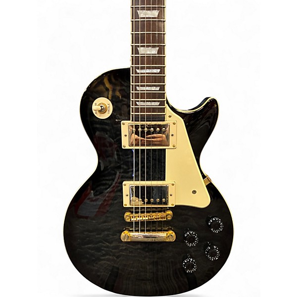 Used 2008 Epiphone Les Paul Ultra Trans Black Solid Body Electric Guitar