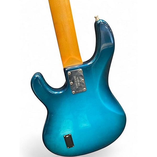 Used Ernie Ball Music Man Stingray 5 String Blue Sparkle Electric Bass Guitar