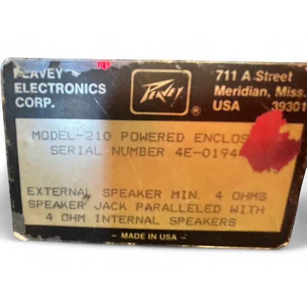 Used Peavey 210 POWERED ENCLOSURE Bass Power Amp