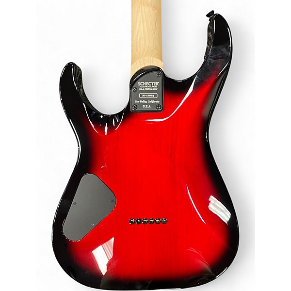 Used Schecter Guitar Research USA CUSTOM SHOP SUNSET 24 RED STAIN BLACK BURST  Solid Body Electric Guitar
