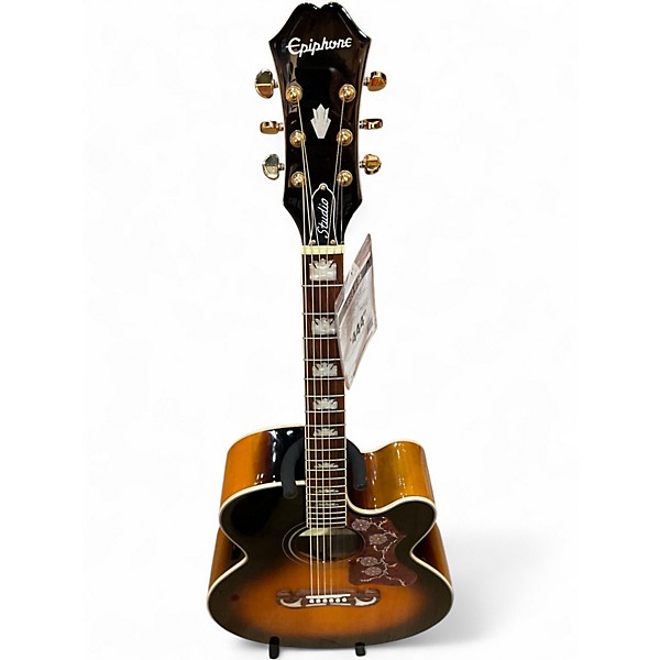 Used Epiphone J-200 ec studio Tobacco Burst Acoustic Electric Guitar