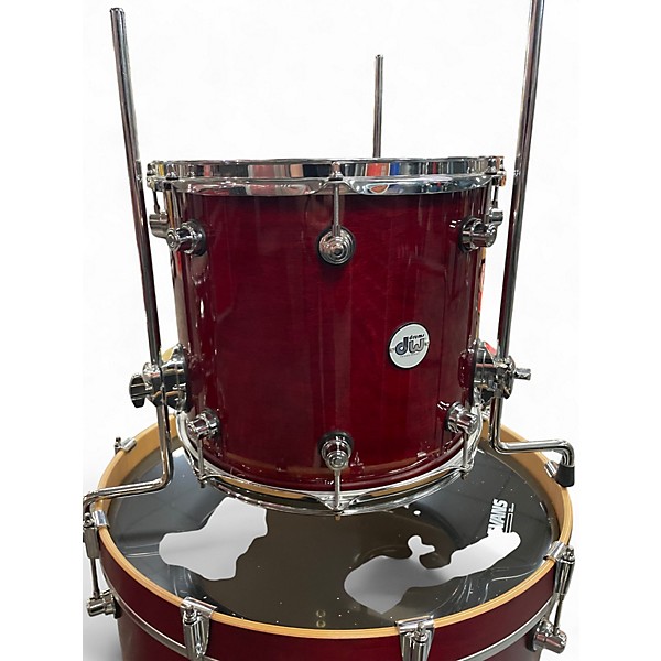 Used DW 5 Piece Design Series crimson red Drum Kit