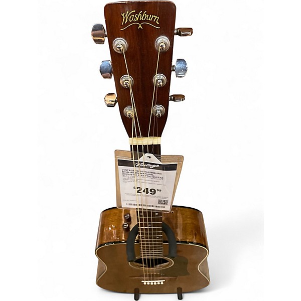 Vintage 1980s Washburn D15M Worn Natural Acoustic Electric Guitar