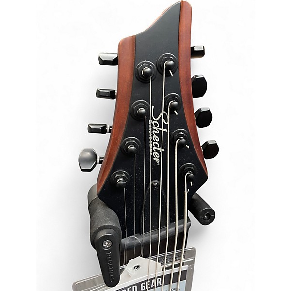 Used Schecter Guitar Research Rob Scallon C8 Black Solid Body Electric Guitar