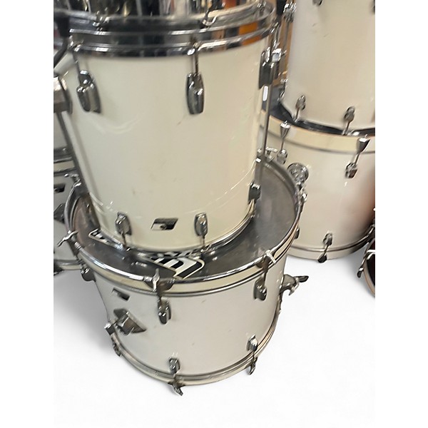 Used Ludwig 9 Piece ROCKER SERIES Classic White Drum Kit