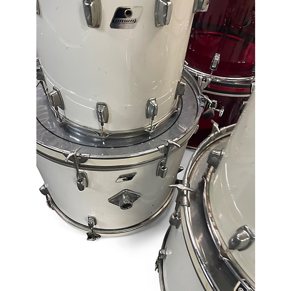 Used Ludwig 9 Piece ROCKER SERIES Classic White Drum Kit