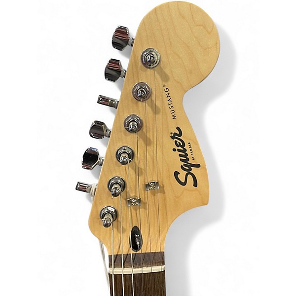 Used Squier sonic mustang Graffiti Yellow Solid Body Electric Guitar