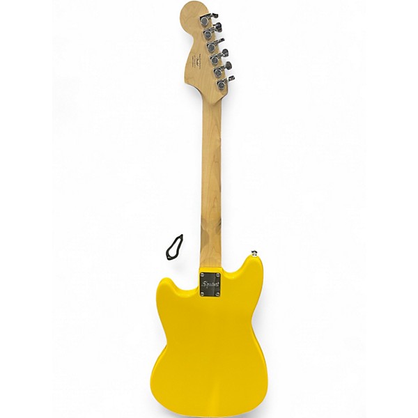 Used Squier sonic mustang Graffiti Yellow Solid Body Electric Guitar