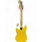 Used Squier sonic mustang Graffiti Yellow Solid Body Electric Guitar