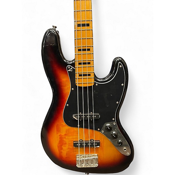 Used Squier Classic Vibe 70s Jazz Bass 3 Tone Sunburst Electric Bass Guitar