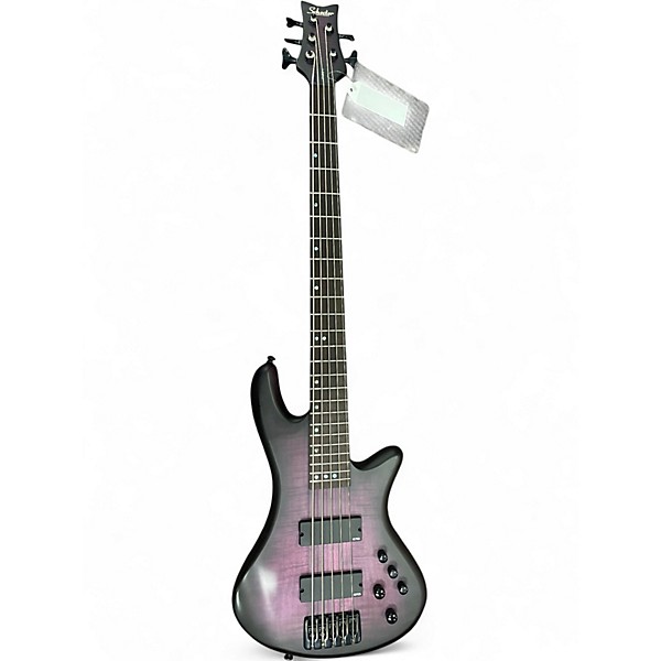 Used Schecter Guitar Research Stiletto Studio 5 String Transparent Purple Burst Electric Bass Guitar