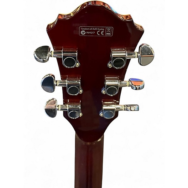 Used Ibanez AS73 Artcore Left Handed TRANSPARENT CHERRY Hollow Body Electric Guitar