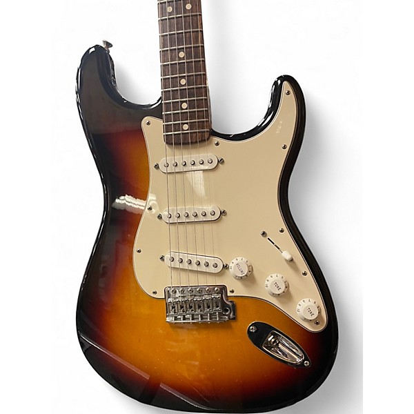 Used 2009 Fender Standard Stratocaster 3 Color Sunburst Solid Body Electric Guitar