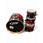 Used PDP by DW 4 Piece FS Series 4 piece Kit 10/12/14/22 Red to Black Fade Drum Kit thumbnail