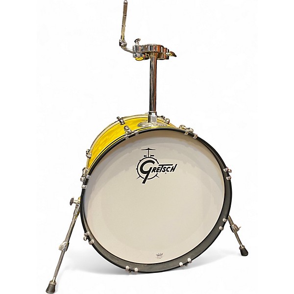 Used Gretsch Drums 4 Piece Catalina Club Series Yellow Satin Flame Drum Kit