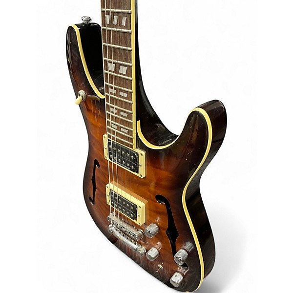 Used Schecter Guitar Research C1 E/A Trans Amber Hollow Body Electric Guitar