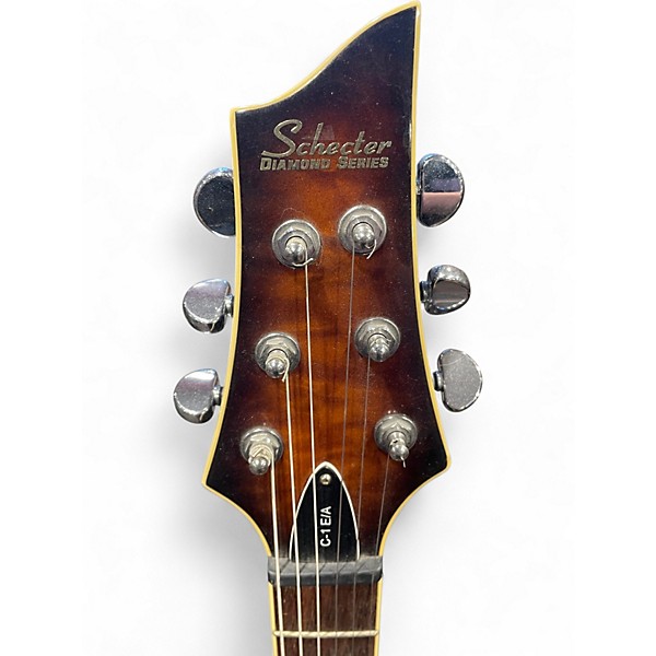 Used Schecter Guitar Research C1 E/A Trans Amber Hollow Body Electric Guitar