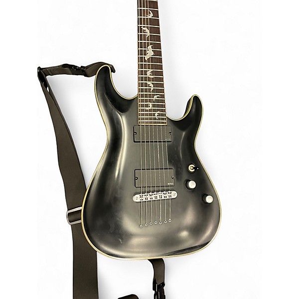 Used Schecter Guitar Research Damien Platinum Black Solid Body Electric Guitar