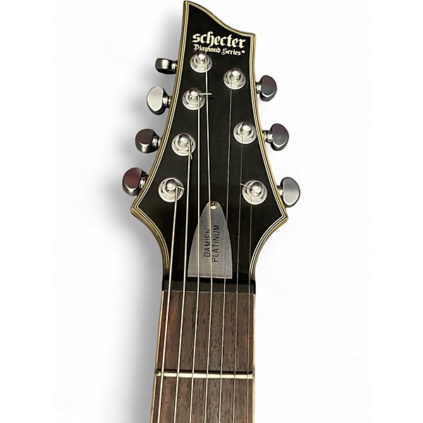 Used Schecter Guitar Research Damien Platinum Black Solid Body Electric Guitar
