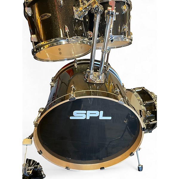 Used SPL 5 Piece KICKER PRO 5 PIECE SET BLACK SPARKLE Drum Kit