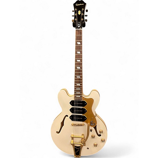 Used Epiphone Riviera P93 WHITE Hollow Body Electric Guitar