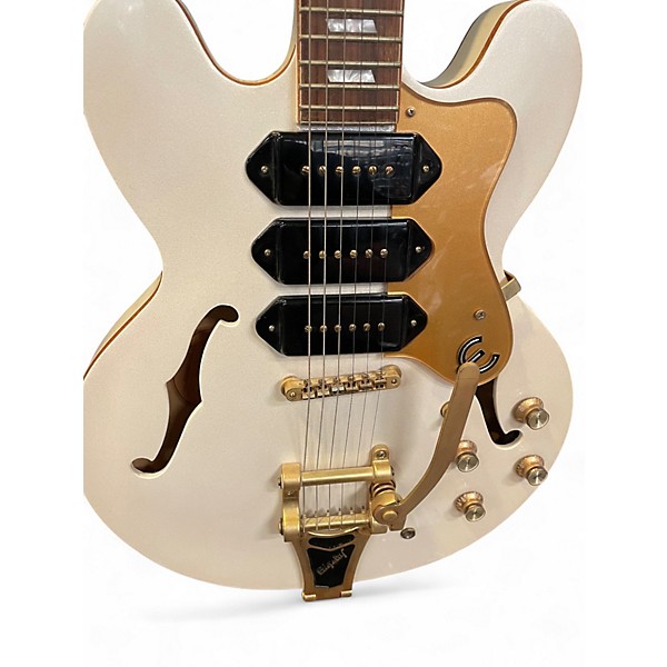 Used Epiphone Riviera P93 WHITE Hollow Body Electric Guitar