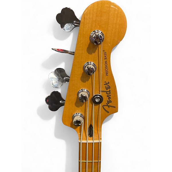 Used Fender Player Precision Bass Black and White Electric Bass Guitar