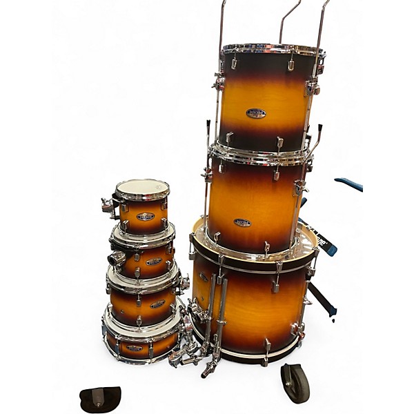 Used Pearl 7 Piece Decade Maple 7 piece 2 Color Sunburst Drum Kit
