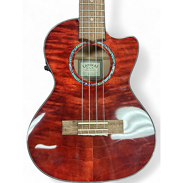 Used Lanikai QM-RDCET FLAMED RED Ukulele
