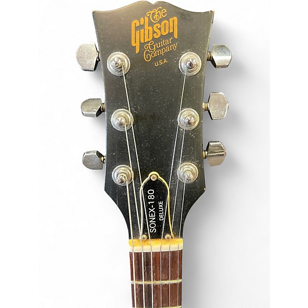 Vintage 1980s Gibson SONEX 180 DELUXE Black Solid Body Electric Guitar