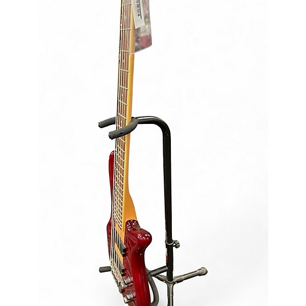 Used Schecter Guitar Research Stiletto Custom 5 String Dark Cherry Burst Electric Bass Guitar