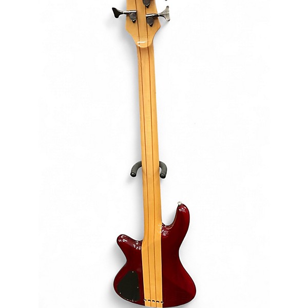 Used Schecter Guitar Research Stiletto Custom 5 String Dark Cherry Burst Electric Bass Guitar