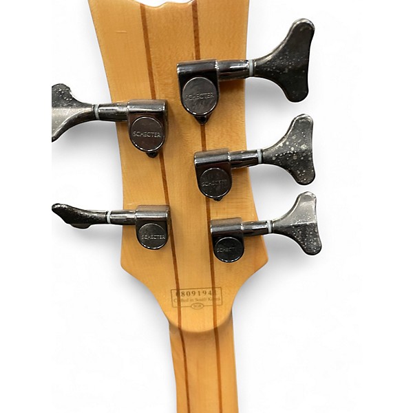 Used Schecter Guitar Research Stiletto Custom 5 String Dark Cherry Burst Electric Bass Guitar