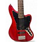 Used Squier Vintage Modified Jaguar Bass V 5 String Crimson Red Trans Electric Bass Guitar