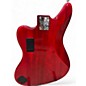 Used Squier Vintage Modified Jaguar Bass V 5 String Crimson Red Trans Electric Bass Guitar