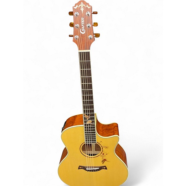 Used Crafter Guitars Twin Bird 32nd Anniversary Natural Acoustic Electric Guitar
