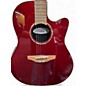 Used Ovation Celebrity GC057 Trans Red Acoustic Electric Guitar