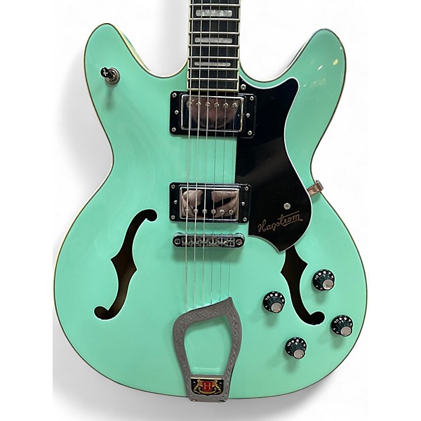 Used Hagstrom Viking Limited-Edition Aged Sky Blue Hollow Body Electric Guitar
