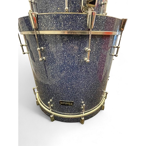 Used Battlefield Drums 4 Piece Custom Sparkle Purple Drum Kit