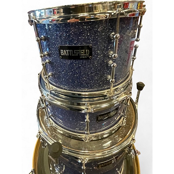 Used Battlefield Drums 4 Piece Custom Sparkle Purple Drum Kit