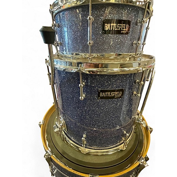 Used Battlefield Drums 4 Piece Custom Sparkle Purple Drum Kit