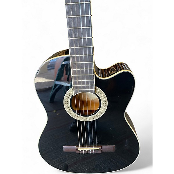 Used Lucero LCT250CE Black Classical Acoustic Electric Guitar