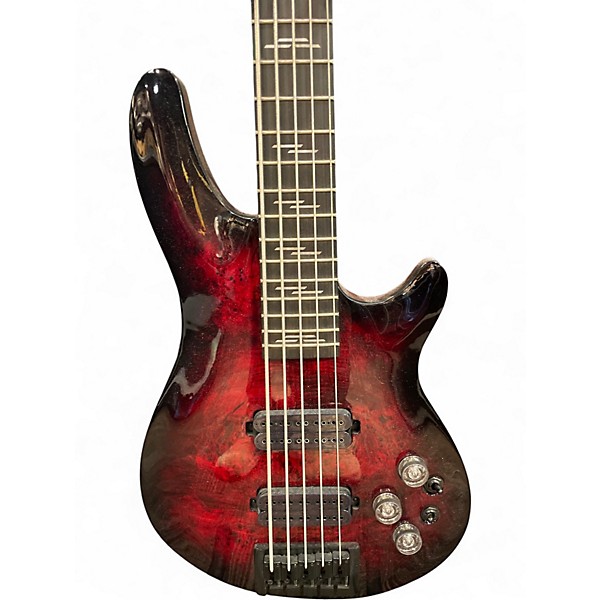 Used Schecter Guitar Research Omen Elite Dark Cherry Burst Electric Bass Guitar