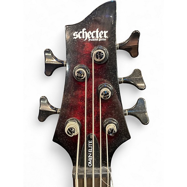 Used Schecter Guitar Research Omen Elite Dark Cherry Burst Electric Bass Guitar