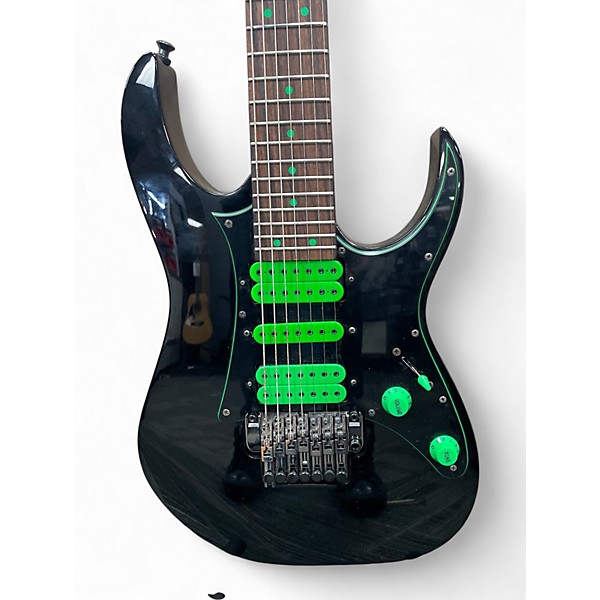 Used Ibanez Premium Universe 7-String Black/Green Solid Body Electric Guitar